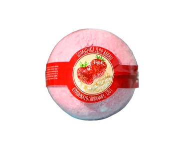 Бомбочка для ванны Кладовая красоты клубника со сливками 120 гр.