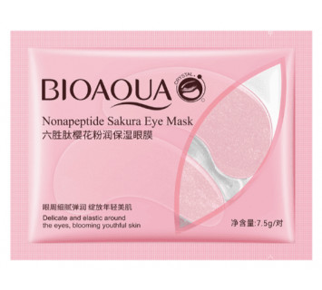 Патчи для глаз Bioaqua с пептидами и лепестками сакуры 7,5гр