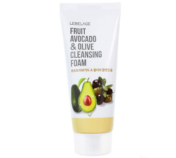 Пенка для умывания LEBELAGE FRUIT AVOCADO & OLIVE CLEANSING FOAM с экстрактом авокадо и оливы 100мл.