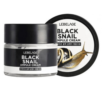 Крем для лица Lebelage Ампульный Ampule Cream Black Snail с муцином чёрной улитки 70мл.