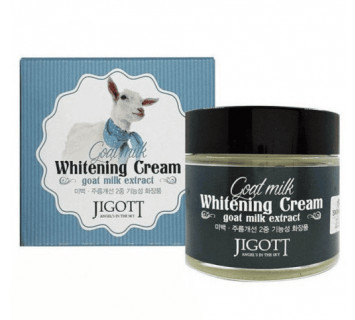 Крем для выравнивания тона кожи Jigott Goat Milk Whitening Козье молоко 100мл.