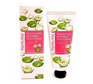 Крем для рук Farmstay Pink Flower Blooming Hand Cream Water Lily 100мл.