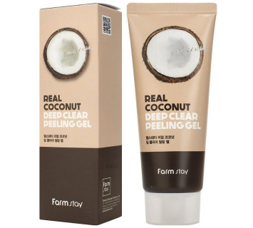 Гель-скатка для лица Farmstay Real Coconut Deep Clear Peeling Gel с экстрактом кокоса100мл.