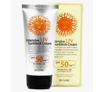 Солнцезащитный крем для лица 3W CLINIC Интенсивный Intensive UV Sunblock Cream 70 мл.
