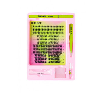 Комплект She See ресницы с карандашом+карандаш д/глаз+штамп+пинцет