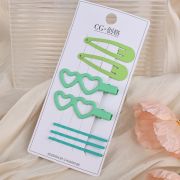 Набор заколок для волос Farres Pretty Girl невидимка, зажим, клик-клак, зеленый TS00052-2 7шт.