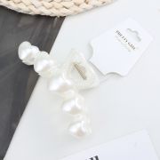 Заколка для волос Pretty Girl 5 жемчужных сердец краб 10,2см. 24-10020-4