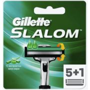 Кассеты Gillette Slalom со смазочной полоской 5+1шт. зеленый
