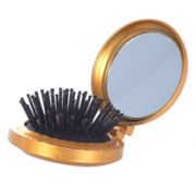 Расческа массажная Queen Fair складная с зеркалом Круг 6*3см