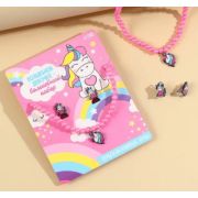 Набор бижутерии «Волшебной девочке» серьги-клипсы, бусы 11*14см.