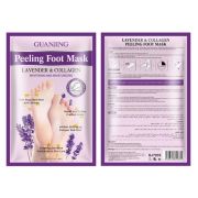 Маска-носочки GuanJing Очищающая с коллагеном и лавандой, Lavender Collagen Foot Mask, 40гр