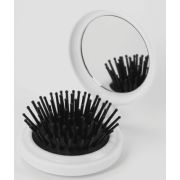 Расчёска массажная Queen Fair DOGS складная круг с зеркалом d6,5*2,5см