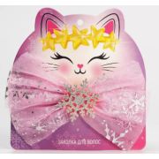 Заколка-бант для волос «Киса» 12,5*7,5см.