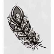 Татуировка на тело «Перо» 5,3*6,3см.