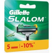Кассеты Gillette Slalom со смазочной полоской 5шт. зеленый